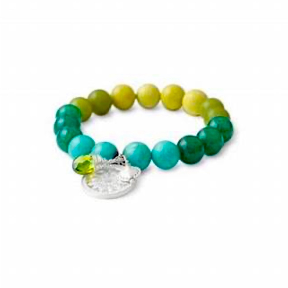 Stella & Dot Silver and Stone Charm Bracelet